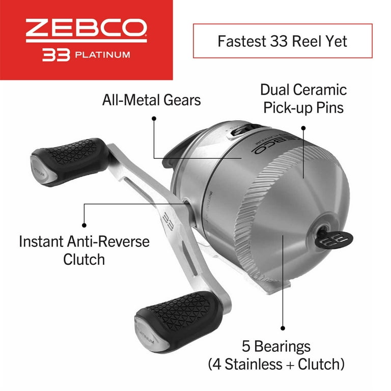 Zebco 33 Platinum Spincast Reel and Fishing Rod Combo, 6-Foot 2
