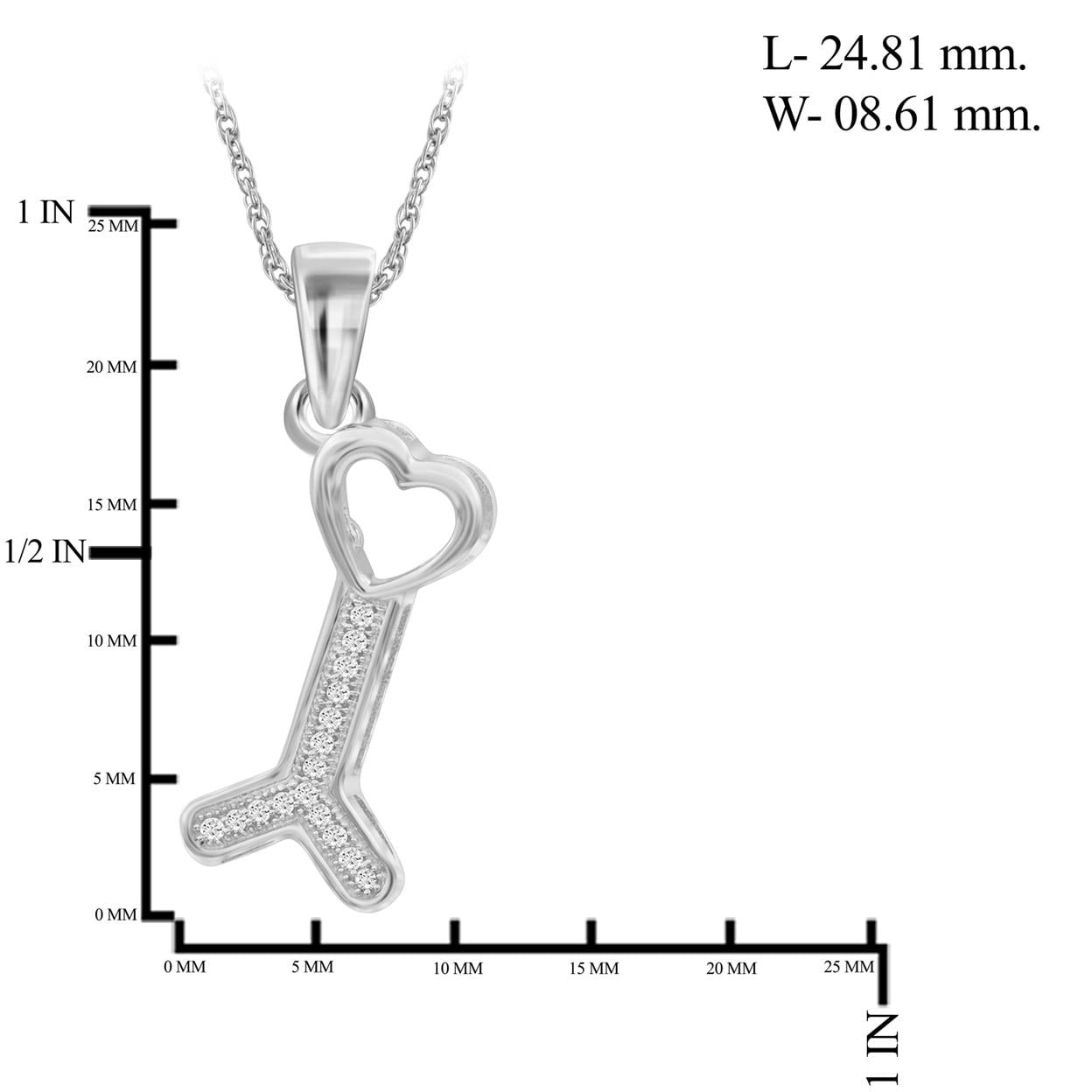 JewelersClub Sterling Silver (.925) Heart Necklace with 0.05 Carat White Diamonds | Jewelry Pendant Necklaces for Women White Diamonds & 18 inch Rope Chain with Spring Clasp