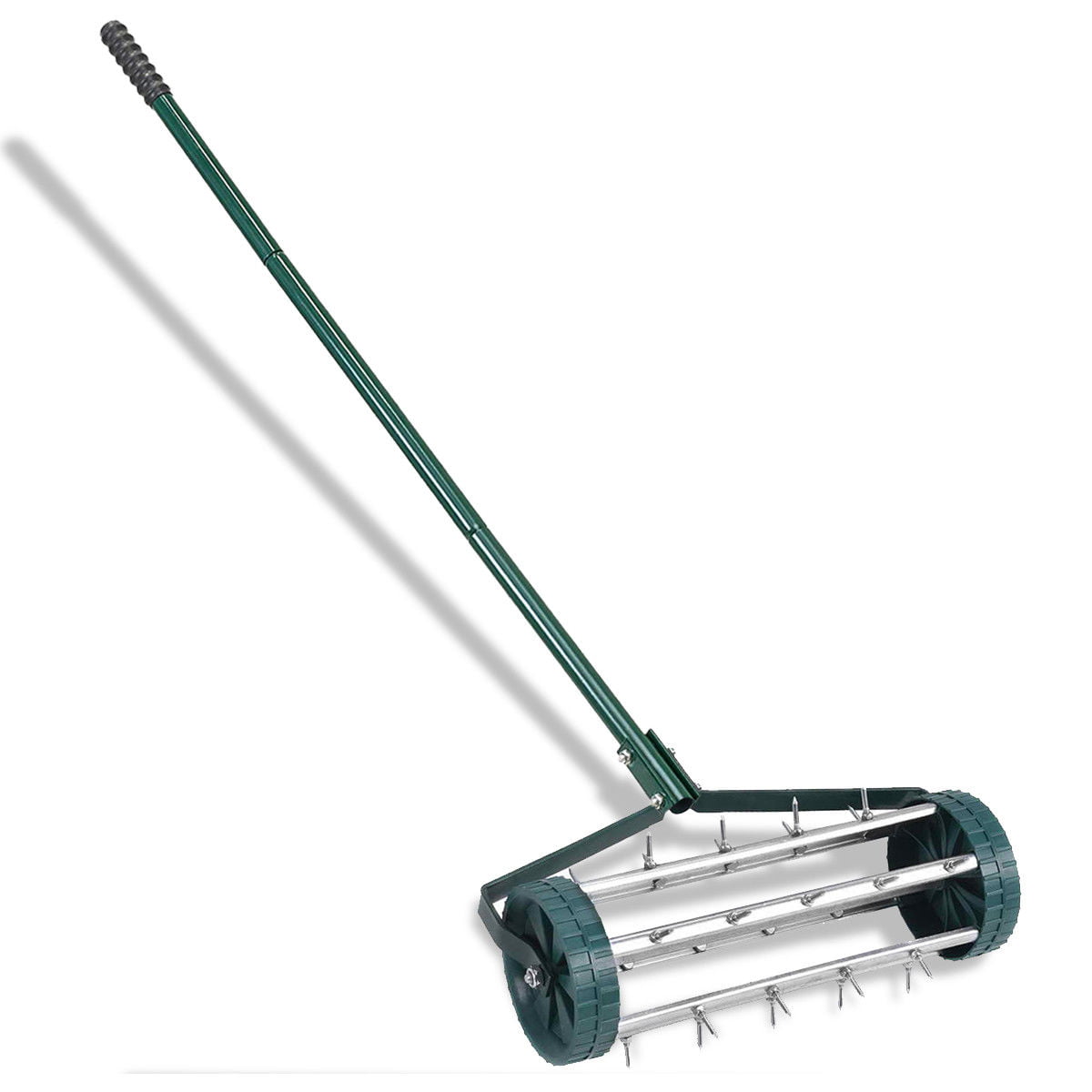 w/Mudguard Push Spike Rolling Garden Lawn Aerator Roller Home Grass Steel Handle