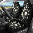 thumbnail image 2 of Yuyamidu Sun and Moon Car Seat Covers Front Seats Only, Black Bucket Seat Cover Universal Fit for Car Truck Van and SUV Waterproof, 2 of 7