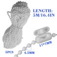 thumbnail image 2 of 5M White 4.5mm Blinds Vertical Blind Bottom Chain +5 Plastic Vertical Blind Clips Chain Connectors for Roller Blind Replacement Parts Roman Vertical Blinds, 2 of 6