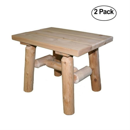Cedar Table Plans - Lakeland Mills Cedar Log Patio End Table (set of 2)