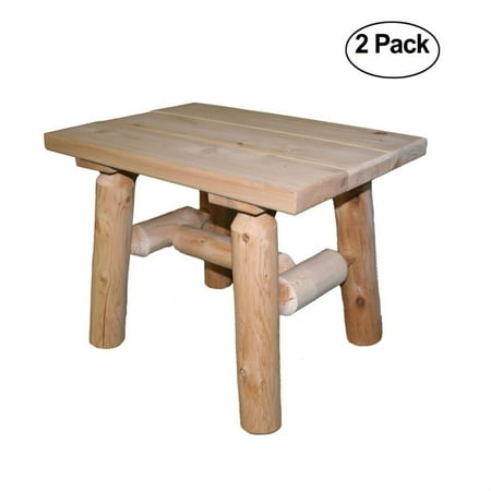 Lakeland Mills Cedar Log Patio End Table (set of