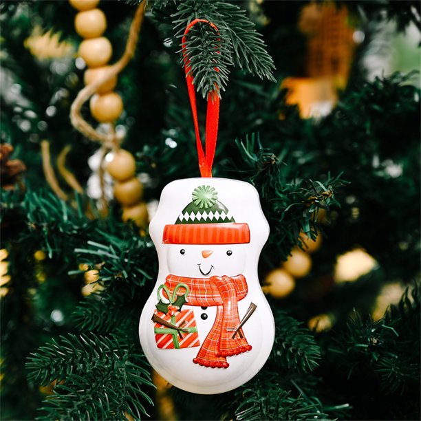 Caja de hojalata en forma de calabaza de Navidad Colgante de tarro de dulces de Navidad Wmkox8yii gf6123
