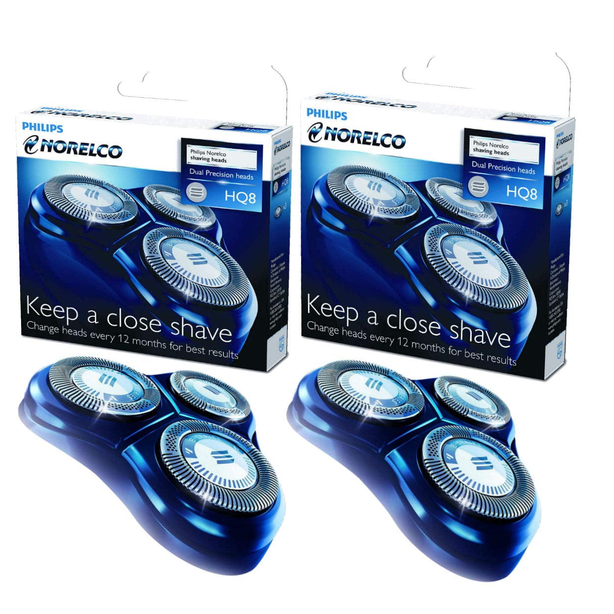 For Philips Norelco HQ8 Dual Precision Replacement Heads (6 Pack