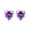 Purple, variant on Women's Copper Dainty Heart Cubic Zirconia Stud Earrings Set for Women Red