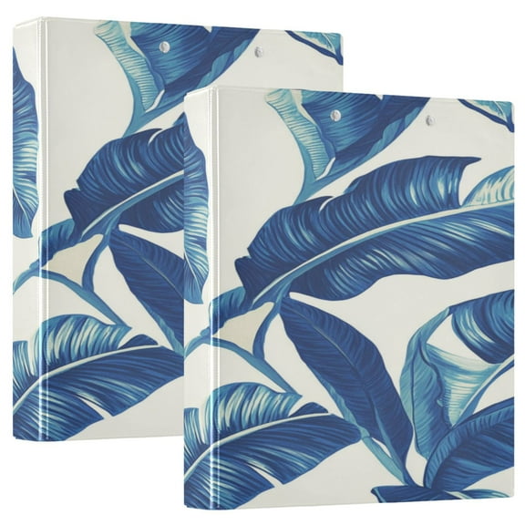 3 Ring Binder 1.5 inch Round Rings with Interior Pockets Binders Organizer Office School 2Pack Bold Banana Leaves