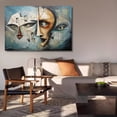thumbnail image 6 of Abstract Artwork Showcases Overlapping Faces Poster Decorative Painting Canvas Wall Art Living Room Posters Bedroom Painting,Frame-style,16x24inch(40x60cm), 6 of 8