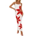 thumbnail image 1 of Vestido largo ZESICA para mujer, estampado floral, tirantes finos, 1 of 8
