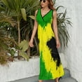 thumbnail image 6 of Jamaica Flag, Jamaican Flag Dress Summer Street Style Bohemia Long Dresses Female Sleeveless Printed Maxi Dress, 6 of 9