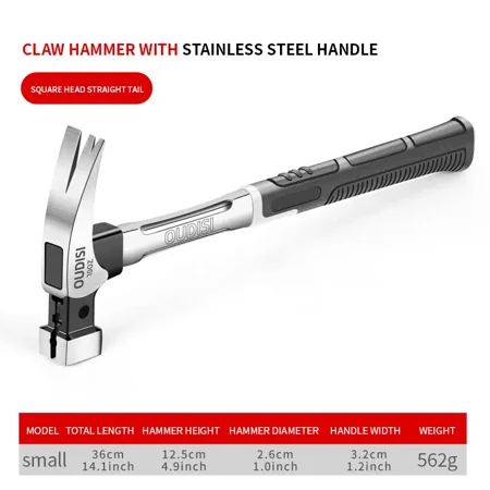 

OUDISI High Hardness Claw Hammer Woodworking Household Nailing Tool Hammer Magnetic Hammer