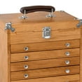 thumbnail image 3 of Gerstner International Wood 6-Drawer Portable Chest with Lid, Red Oak, 3 of 7