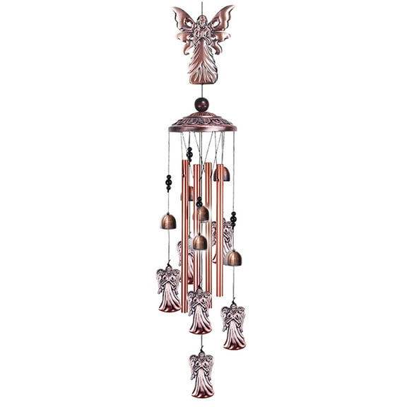 Vintage Wrought Iron Angel Multi Tubes Wind Chimes for Outside Decoration Tuned