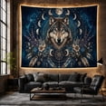 thumbnail image 5 of Floral Garden Highly with Portrait Wolf Intense Eyes, Nostalgic Vintage for Botanical Art Lovers, Botanical Wall Art, Mother'S Day Gift, Tapestry Wall Hanging for Bedroom and Dorm, 5 of 6