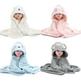 thumbnail image 4 of Hooded Baby Towel Microfiber Coral Fleece Ultra Absorbent Soft Bath Towel with Ears for Babie Toddler Infant, Baby Bath Shower Gifts for Boy and Girl,1 Pack 31.5 x 31.5 Inch, 4 of 4