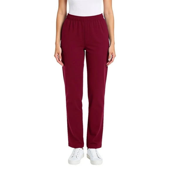 Pincandy Women's Solid Color Work Pants, Loose Elastic Waist, Pockets, Protective Workwear, All Season Comfort