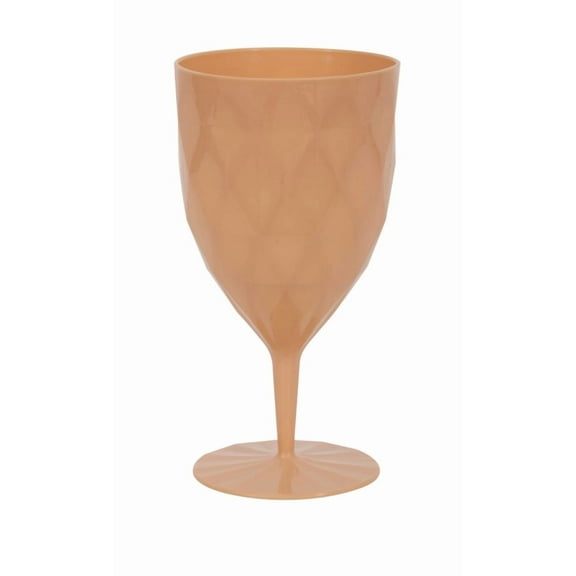Coral Quilted Plastic Wine Glasses, 12 oz, Unique, 1 ct
