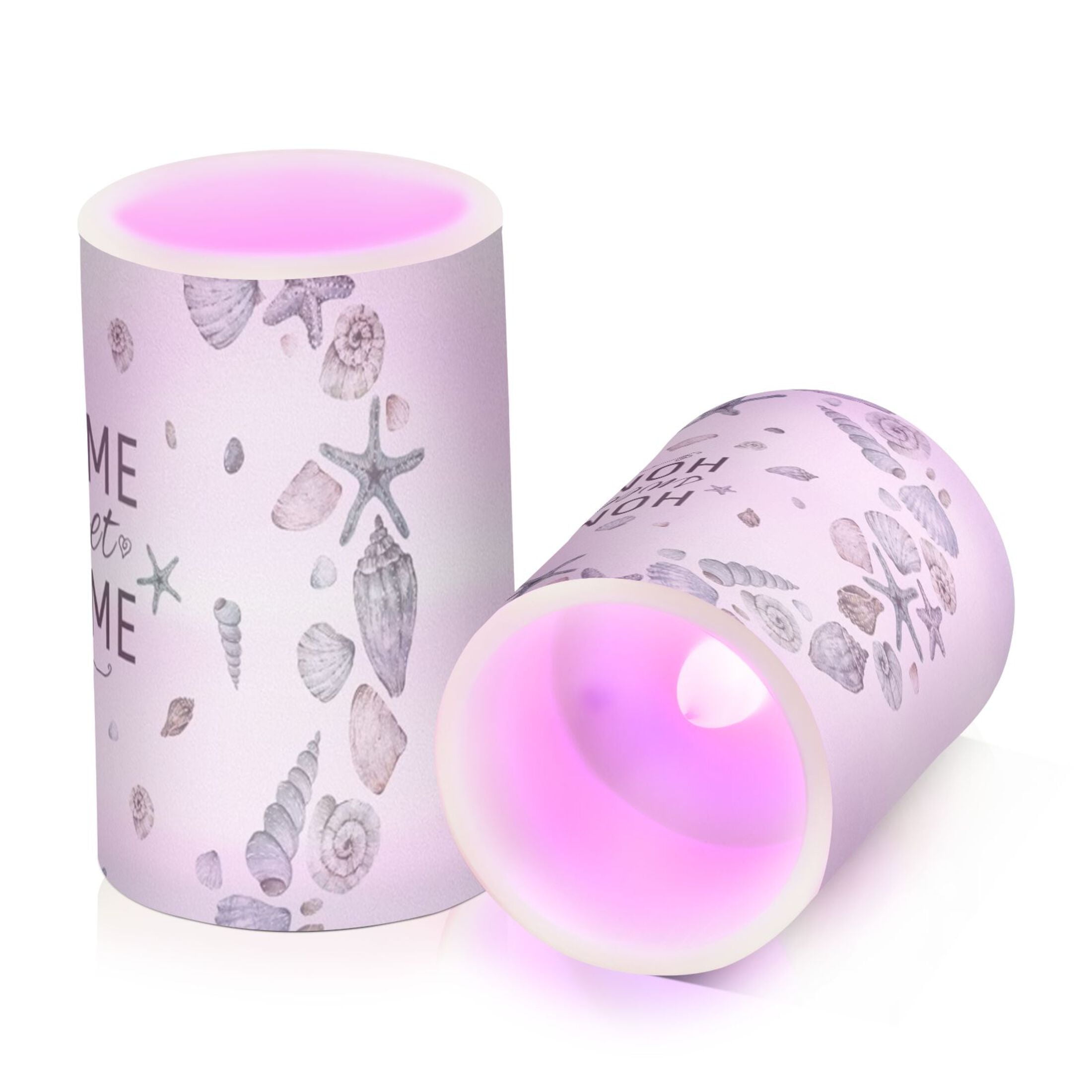 Home Sweet Home Flickering Flameless Candles Battery Operated with Remote Timer LED Pillar Candles Set of 2