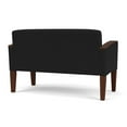 thumbnail image 3 of Belmont Lounge Lobby Reception Waiting Loveseat / Walnut Wood Legs / Black, 3 of 5