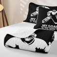 thumbnail image 4 of Erosebridal Silhouette Ice Hockey Goalie Quilt Full for Boys Men, Motivational Print Full Bedspread Sets, Black White, 3 Pieces, 4 of 7