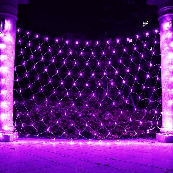 Cadena de luces LED Net Vicila 100, 1,5 m, color morado, para exteriores