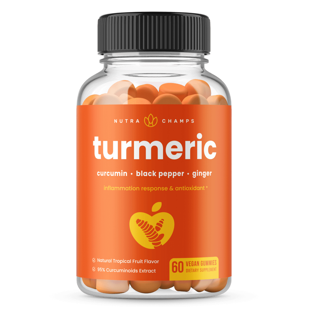 NutraChamps Turmeric Gummies for Adults & Kids with Ginger & Black