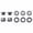 Grey, variant on Wolf Tooth 1x Chainring Bolt Set - 6mm, Dual Hex Fittings, Set/5, Blue