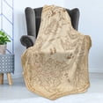 thumbnail image 4 of Map Soft Flannel Fleece Throw Blanket, Highly Detailed Grunge Treasure Map Adventure Sailing Island Journey Travel, Cozy Plush for Indoor and Outdoor Use, 70" x 90", Sand Brown, by Ambesonne, 4 of 5