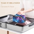 thumbnail image 3 of FORMRS Makeup Bag Travel Cosmetic Organizer for Women Fold Flat Zipper Pouch with Handle, Galaxy Pattern, 3 of 8