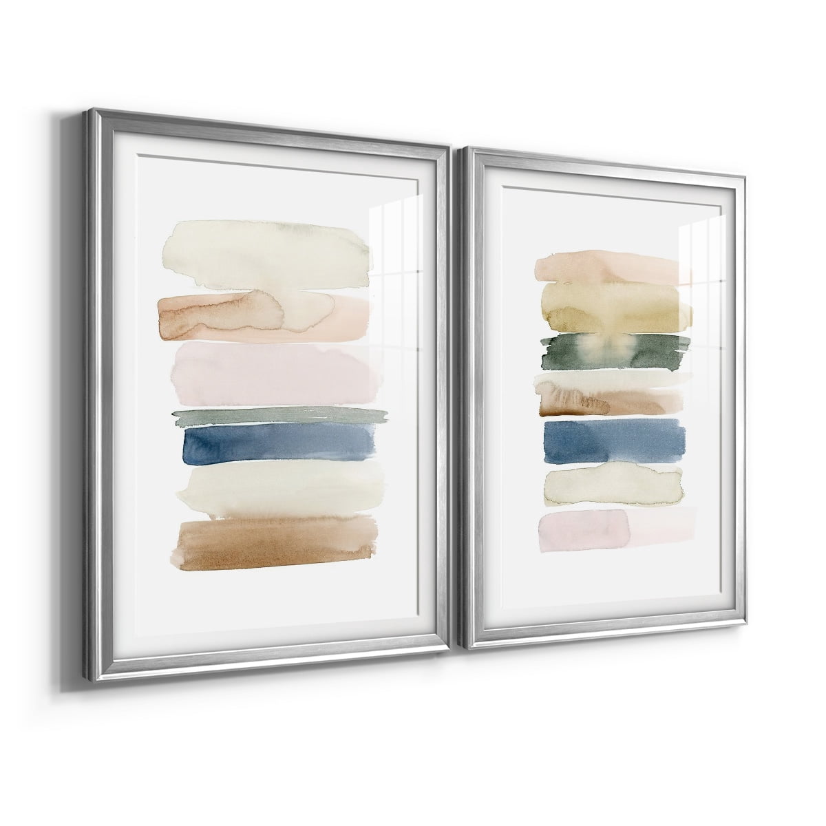Wexford Home Faint Swatches I Premium Framed Print, 22.5" x 30.5" - Ready to Hang, Silver (Set of 2)