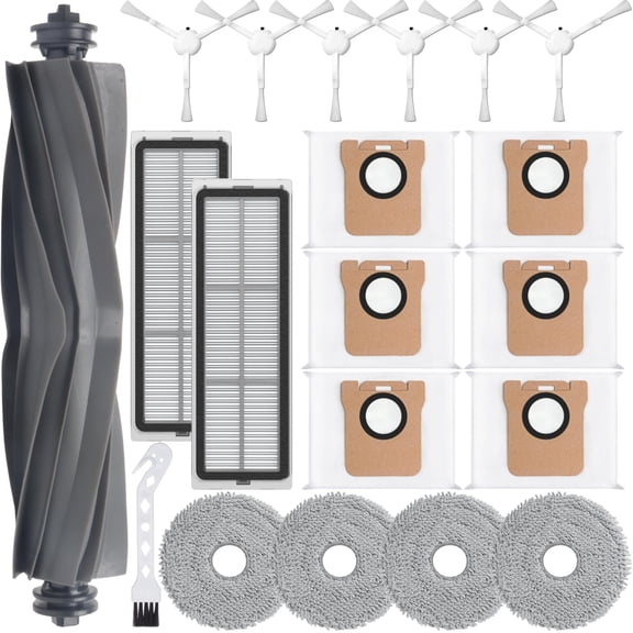 19Pcs Replacement Parts for Dreame L10S Ultra/Dreame L10s UltraNot for L10s Pro Ultra Heat Vacuum Cleaner Accessories Kit,1 Main Brush,2 HEPA Filters,4 Mop Pads,6 Dust Bags,6 Side Brushes