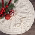 thumbnail image 5 of Knitted Christmas Tree Skirt - 18 Inch Christmas Tree Skirt,Knitted Tree Skirt for Small Medium Xmas Tree,Cream White Tree Skirt,Vintage Tree Skirts,Rustic Farmhouse Christmas Decorations, 5 of 6