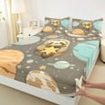 thumbnail image 3 of Castle Fairy Cute Animal Sloth Twin Sheet Sets 3pcs for Preppy Child,Galaxy Planet Twin Fitted Sheet Microfiber,Starry Sky Breathable Flat Sheet,Gradient Home Decor, 3 of 7