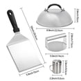 thumbnail image 5 of sunsanly 4Pcs BBQ Tool Set Stainless Steel Burger Press Grill Spatula Spice Dredge Shaker Pot Lid Cover Burger Smasher Kit for Cooking, 5 of 8