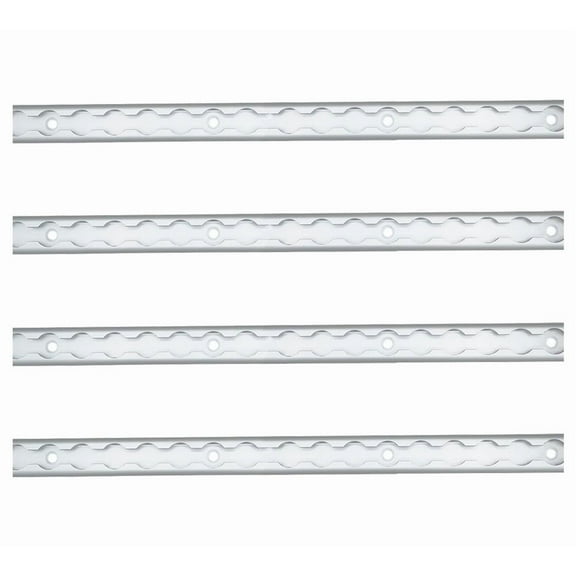 4 Pack Heavy Duty Aluminum 1ft L-Track Trailer Tie Down Rail for Enclosed, Utility Trailers, Cargo Vans, Truck Beds, Securing Motorcycles, ATVs, Dirt Bikes - 2,225 lbs BS - Silver