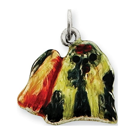 Shih Tzu Pendant - Leslies Fine Jewelry Designer 925 Sterling Silver Enameled Profile Shih Tzu (18x15mm) Pendant Gift