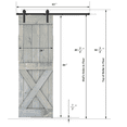 thumbnail image 4 of Essencaliy 28in x84in Solid Wood Barn Door, Made-in-USA Farmhouse Interior Sliding Barn Door With 5.25ft Barndoor Hardware Kit (DIY), 4 of 5