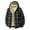 Black, variant on Wrtxtat Cotton Fleece Lined Jacket Plaid Long Sleeves Full Zip Drawstrings Top Autumn Athletic Casual Jacket Midweight Windproof Hooded Top Black L