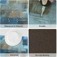 thumbnail image 3 of Blue Kitchen Mats for Floor 2 PCS Cushioned PVC Leather Kitchen Rug Set Waterproof Non-Slip Anti Fatigue Mat for Kitchen Laundry Decor 17"x 29"+17"x 47" Blue Brown Abstract Art Painting, 3 of 6