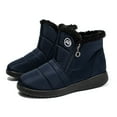 thumbnail image 5 of Xiaoxatg Women's Boots Fashion Winter Water Proof Comfortable Flat Zipper Keep Warm Durable Footwear 8.5 Blue, 5 of 8