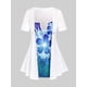 thumbnail image 1 of Camiseta 1 Talla Extra 2 en Forma de Ojo de Cerradura con Estampado de Flores Rosegal  Camisetas tallas grandes, 1 of 5