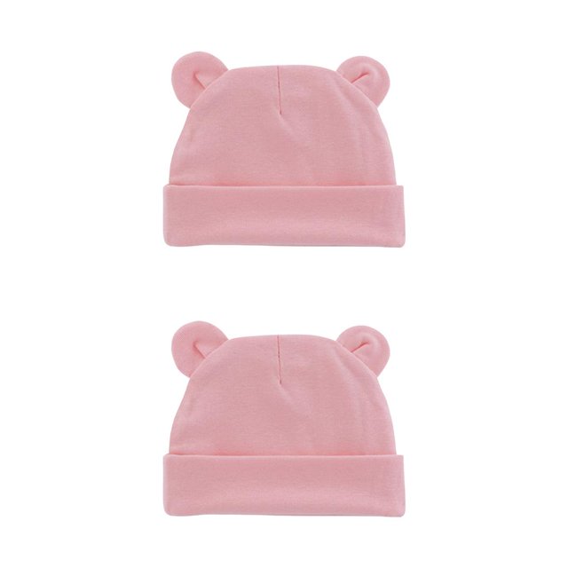 Qarigey Gorro para recién nacido, gorros elásticos multifuncionales de Color para niñas y niños, accesorios infantiles, gorros de moda para niños Rosado 2piezas Qarigey CBP380475