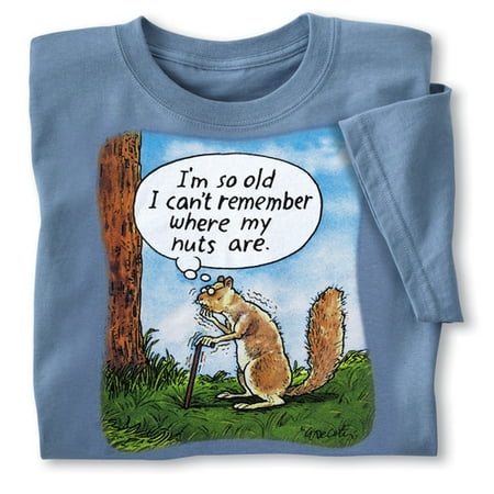 Mens Squirrel Nuts Novelty Tee, Sky, Large