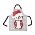 thumbnail image 2 of HATIART Cute Penguin in Santa Claus Hat Christmas New Year Design Chef Aprons Professional Kitchen Chef Bib Apron with Pockets Adjustable Neck Strap, 2 of 2