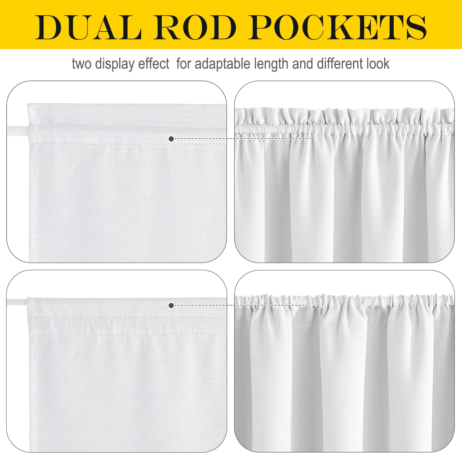 NICETOWN Side Door Window Curtains Rod Pocket Faux Linen Blackout Thermal Insulated Curtain for Glass Door, 54"x72", Greyish White, 1 Panel