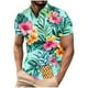 thumbnail image 1 of Mens Manga Corta Botón Abajo Camisas con Bolsillo Pulover Botón de Impresión de la Camisa de Solapa de Poliéster Cuello de Vuelta, Blusa Casual para Hombres, 1 of 5