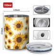 thumbnail image 4 of 12oz Coffee Tumblers Yellow Brown Sunflower Pattern Stainless Steel Vacuum Insulated Travel Tumbler Coffee Cups Mug with Lid and Straw with Cleaning Brush for Cold & Hot Drinks, 4 of 5