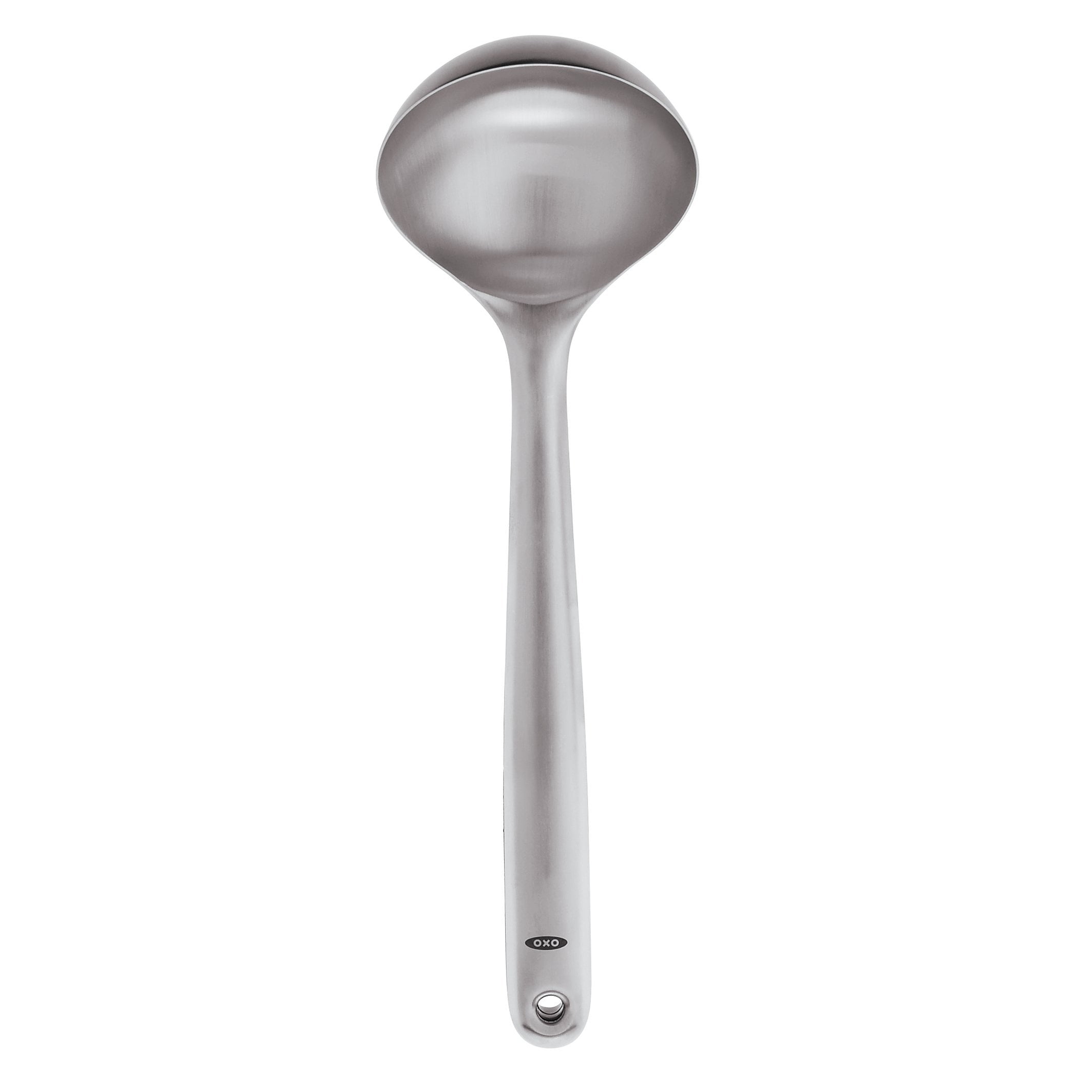 OXO Good Grips 6 oz. One-Piece Stainless Steel Ladle with Two Pour Spouts  and Black Handle 11283400