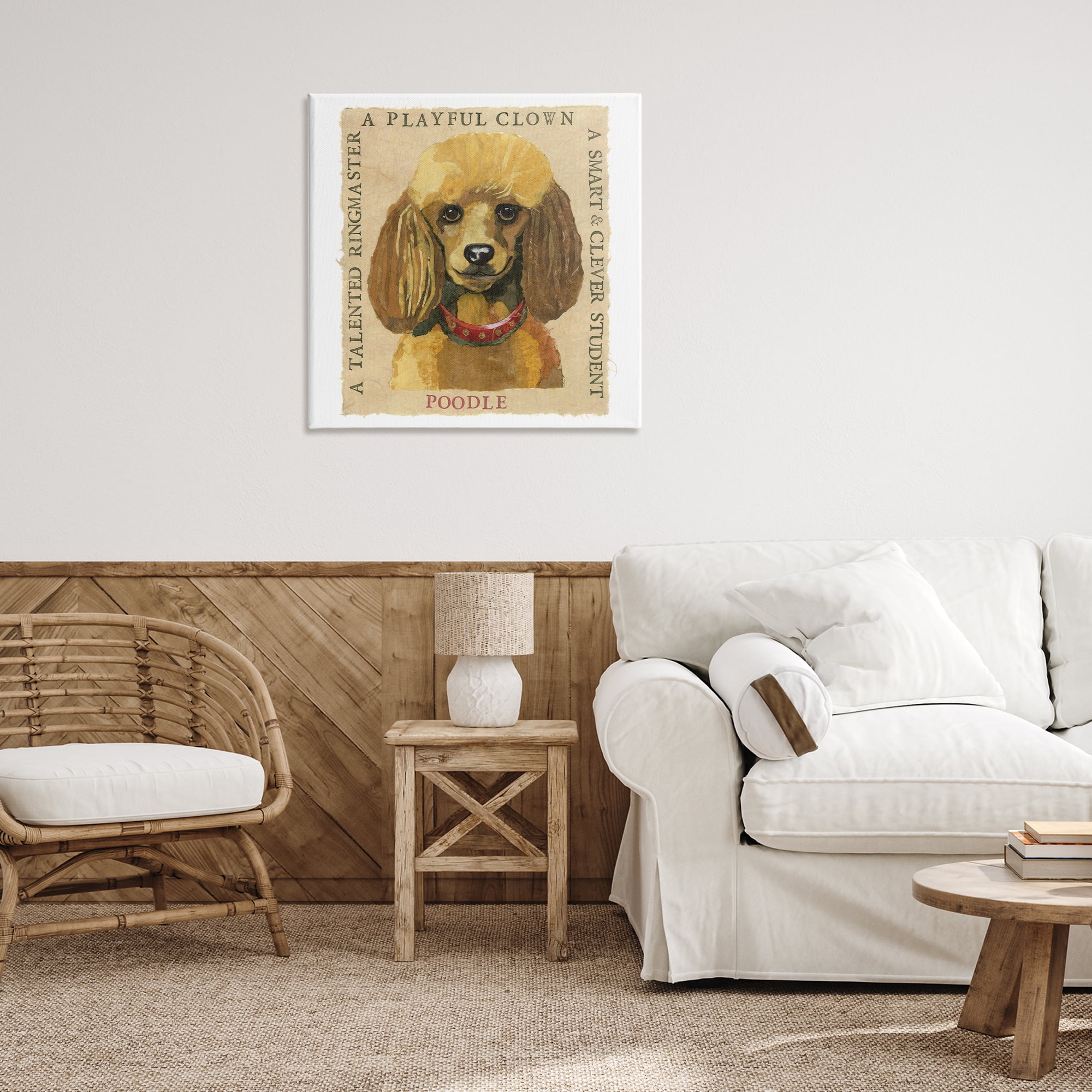Stupell Industries Fun Poodle Pet Phrases Animals Painting Wrapped Canvas Art Print Wall Art, 30 x 30