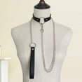 thumbnail image 3 of Xinwanna Women Faux Leather Collar Leash Chain Decor Adjustable Erotic Lover Necklace Cosplay Nightclub Party Choker Individual Neck Jewelry (Type A), 3 of 13